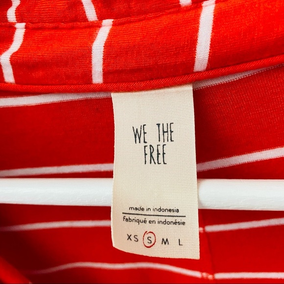 Free People Can't Fool Me Striped Top Red Sz Small - Picture 4 of 9